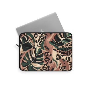 Laptop Sleeve Leaves & Leopard - Lovely X Honey