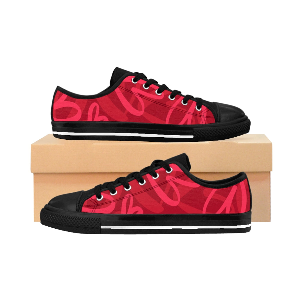 Women's Sneakers Red hearts - Lovely X Honey