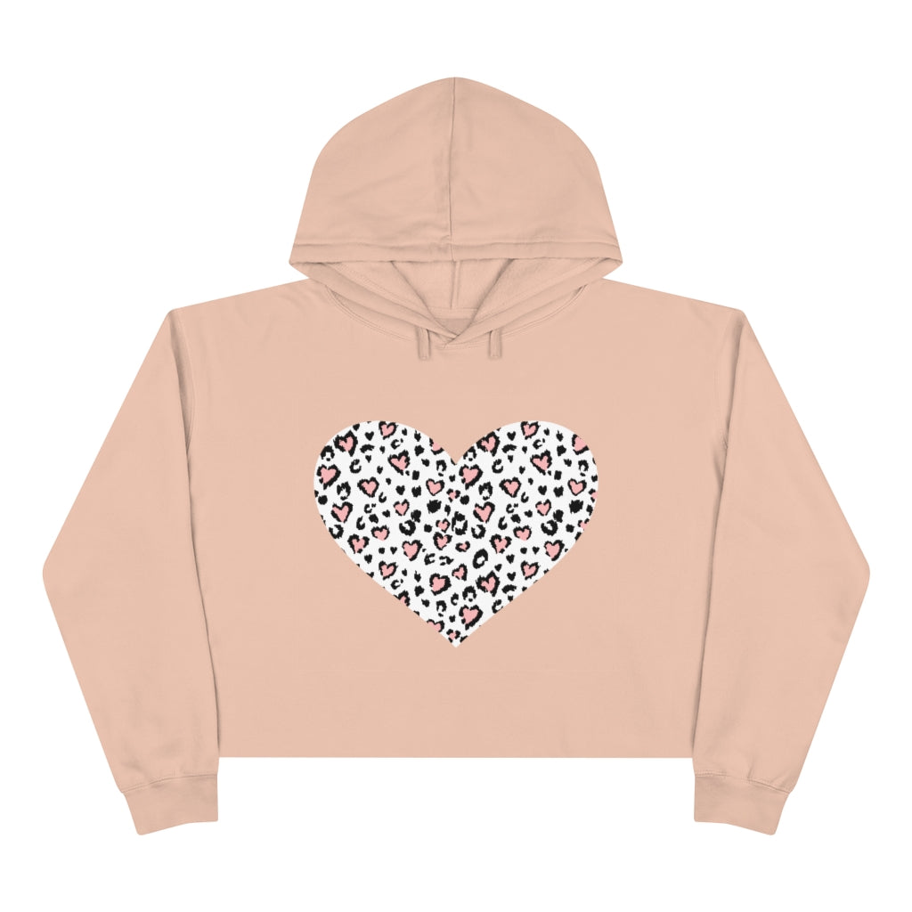 Crop Hoodie Pink hearts - Lovely X Honey