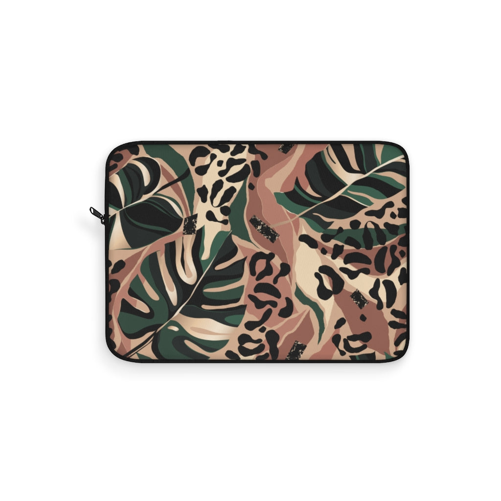 Laptop Sleeve Leaves & Leopard - Lovely X Honey