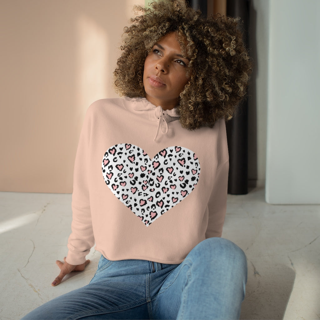 Crop Hoodie Pink hearts - Lovely X Honey