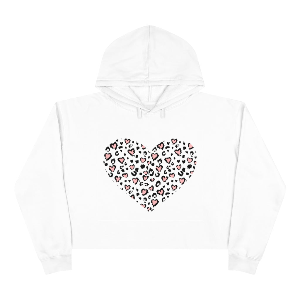 Crop Hoodie Pink hearts - Lovely X Honey