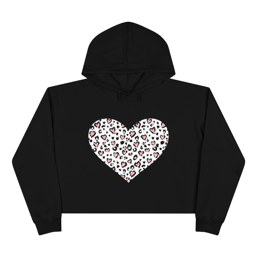 Crop Hoodie Pink hearts - Lovely X Honey