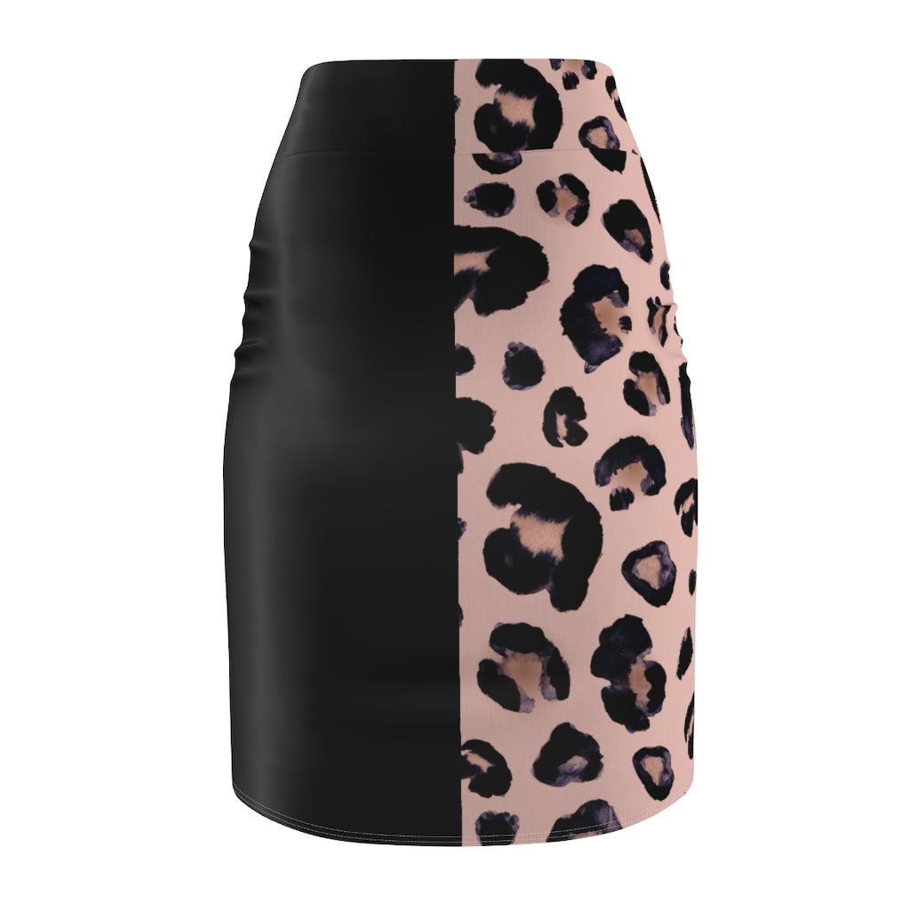 Women's Pencil Skirt 50/50 Leopard/Black - Lovely X Honey