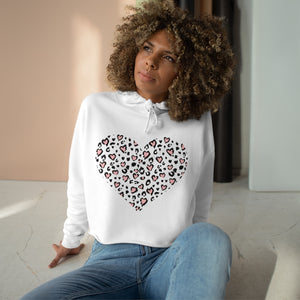 Crop Hoodie Pink hearts - Lovely X Honey