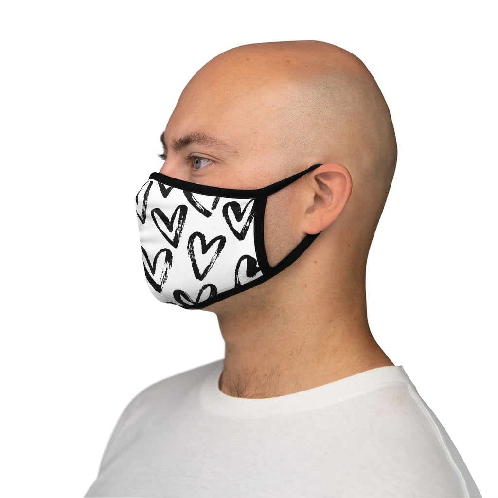 Fitted Polyester Face Mask Hearts - Lovely X Honey