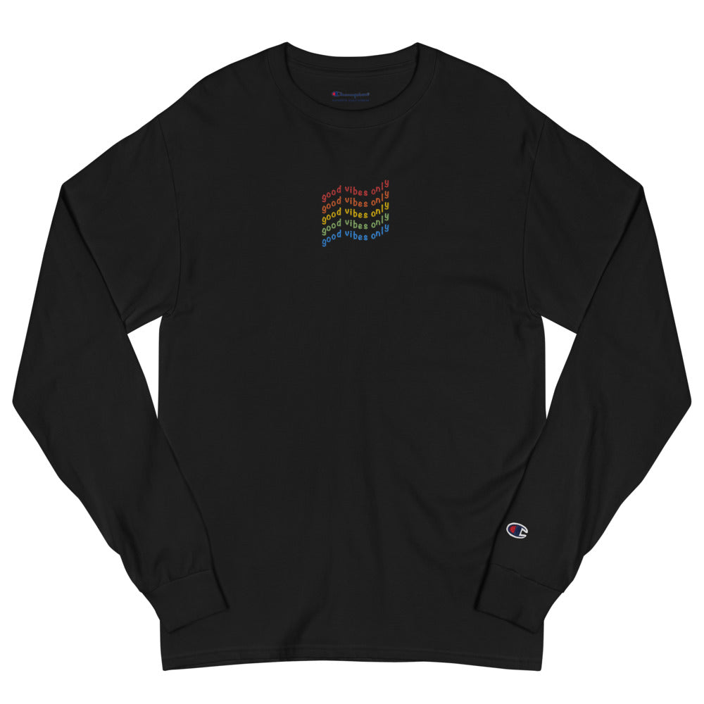 Men's Champion Long Sleeve Shirt Good Vibes Only - Lovely X Honey