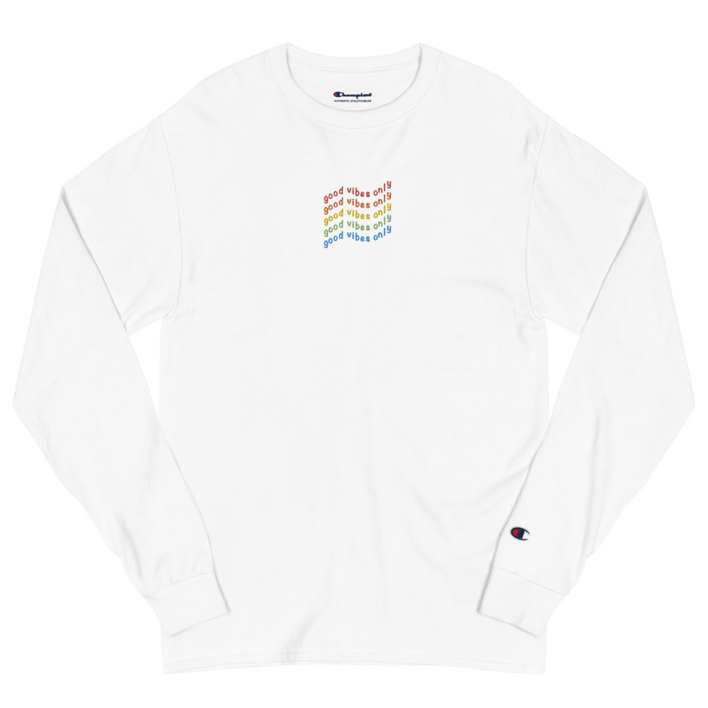 Men's Champion Long Sleeve Shirt Good Vibes Only - Lovely X Honey