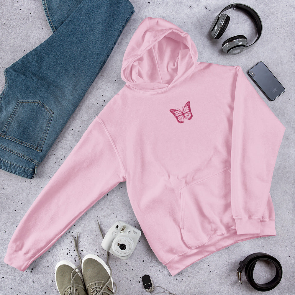 Unisex Hoodie pink butterfly - Lovely X Honey