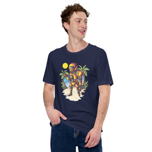 Unisex t-shirt beach robot