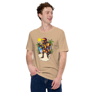 Unisex t-shirt beach robot